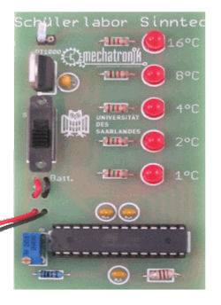 Platine des Binärthermometers